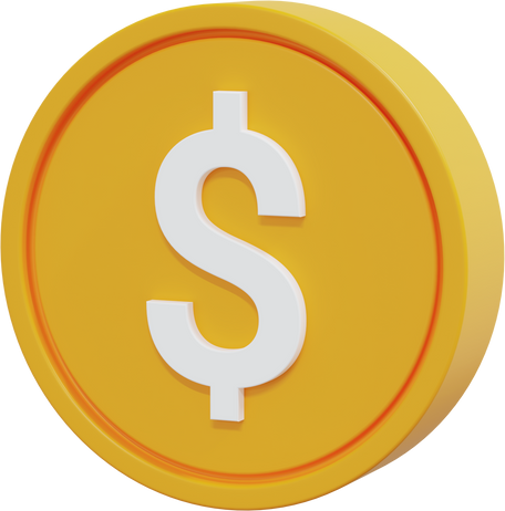 Dollar coin 3d icon